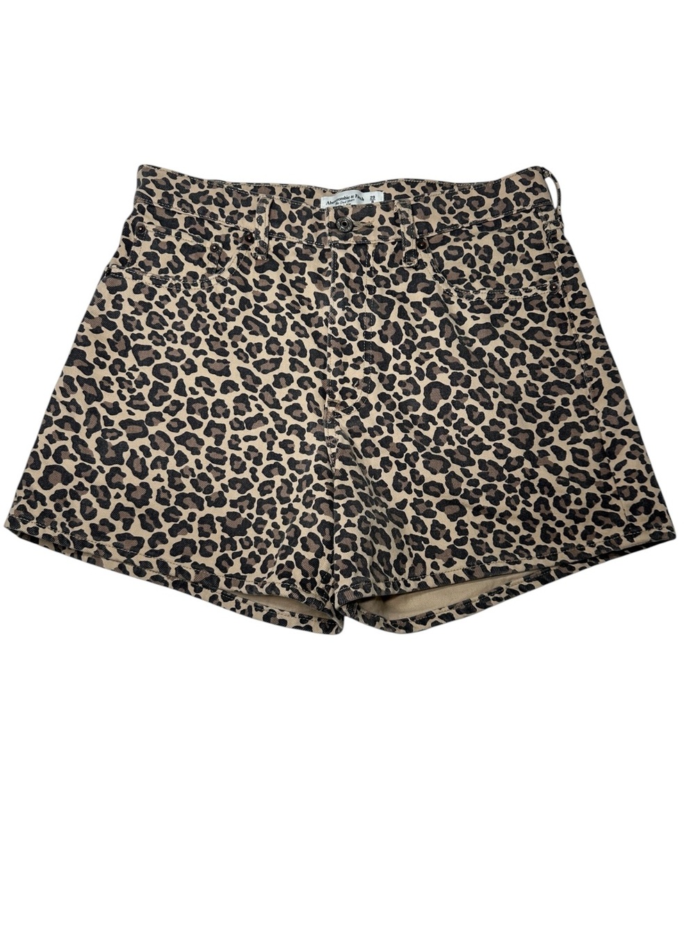 Abercrombie & Fitch The Dad Short High Rise Leopard Denim Shorts 29 Size 8